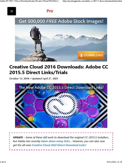 Adobe CC 2015.5 Direct Download Links (Creative Cloud 2016 Rel.).